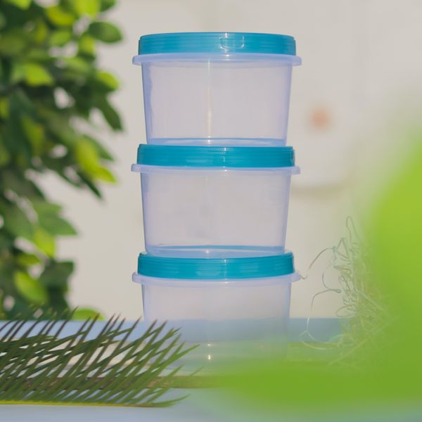 plastic bowls stacked