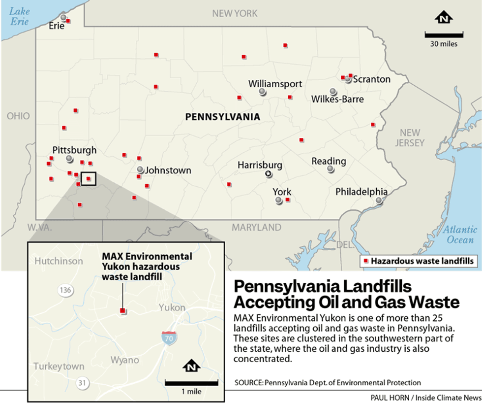 Pollution from a Pennsylvania landfill caused problems for decades. Fracking waste made it worse