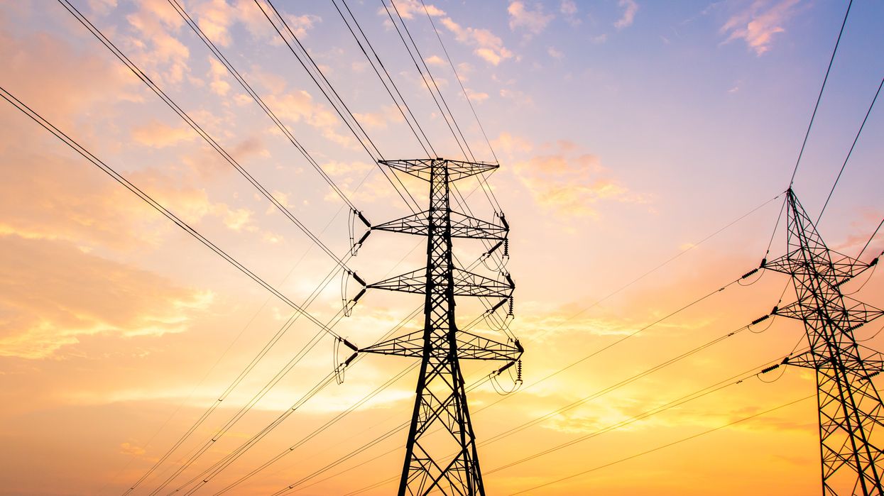 Power lines at sunset