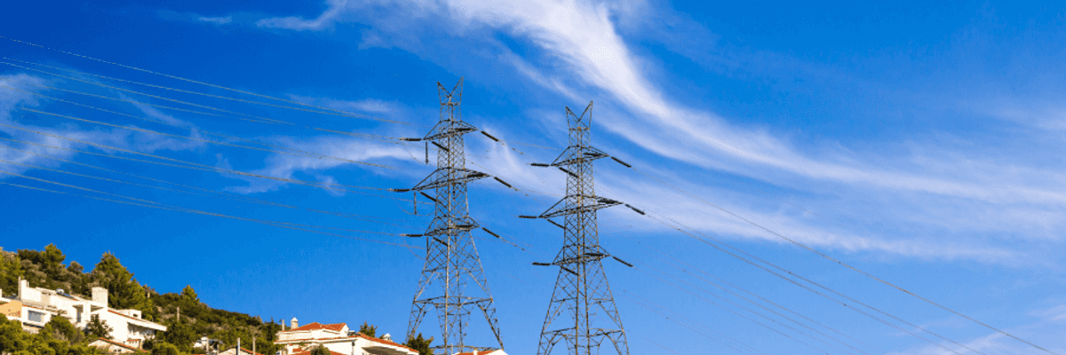 Power lines near homes