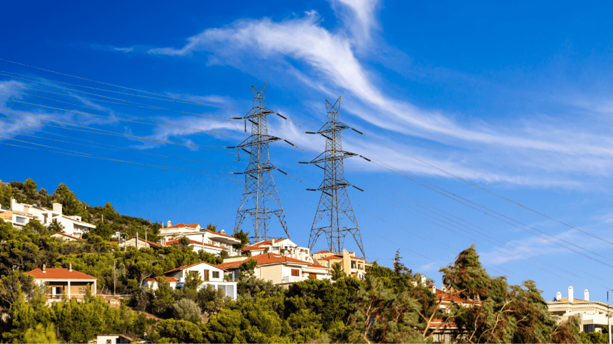 Power lines near homes
