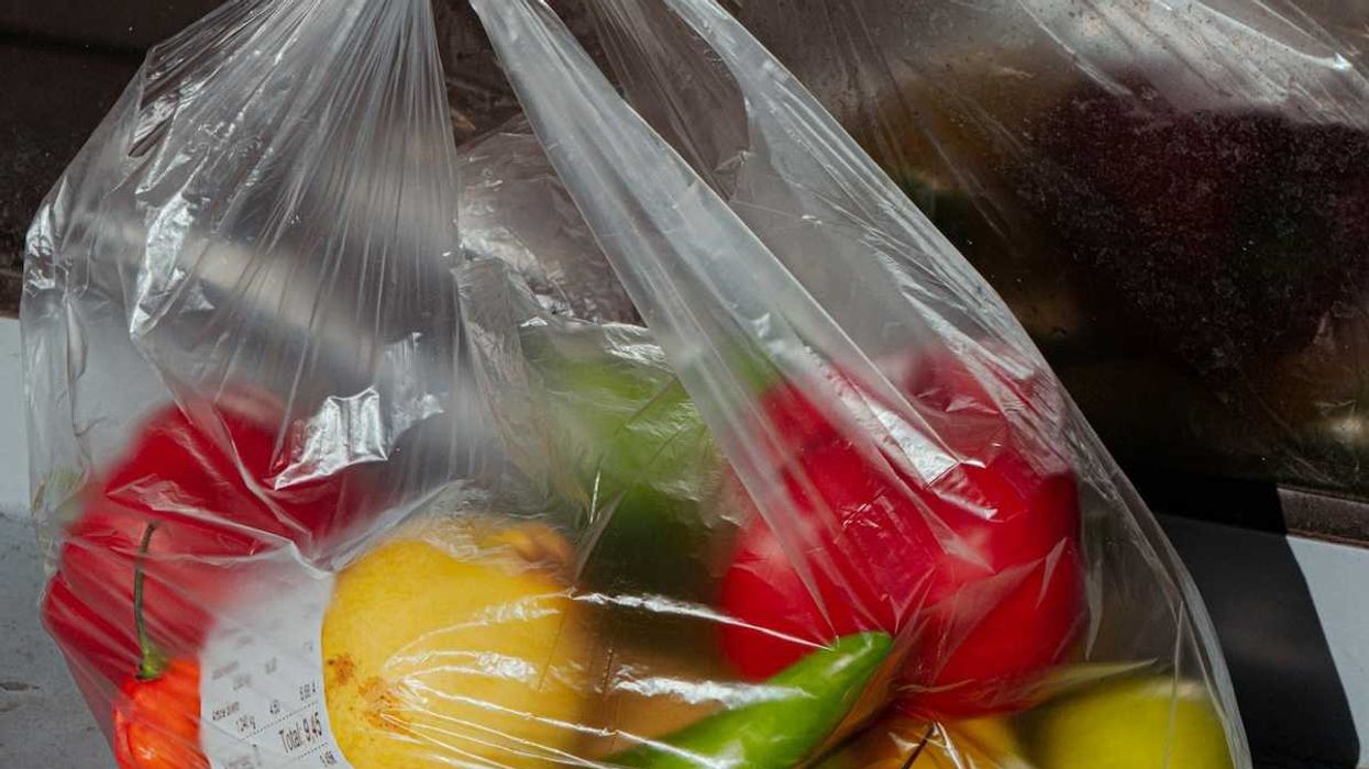 Produce stored in plastic bag