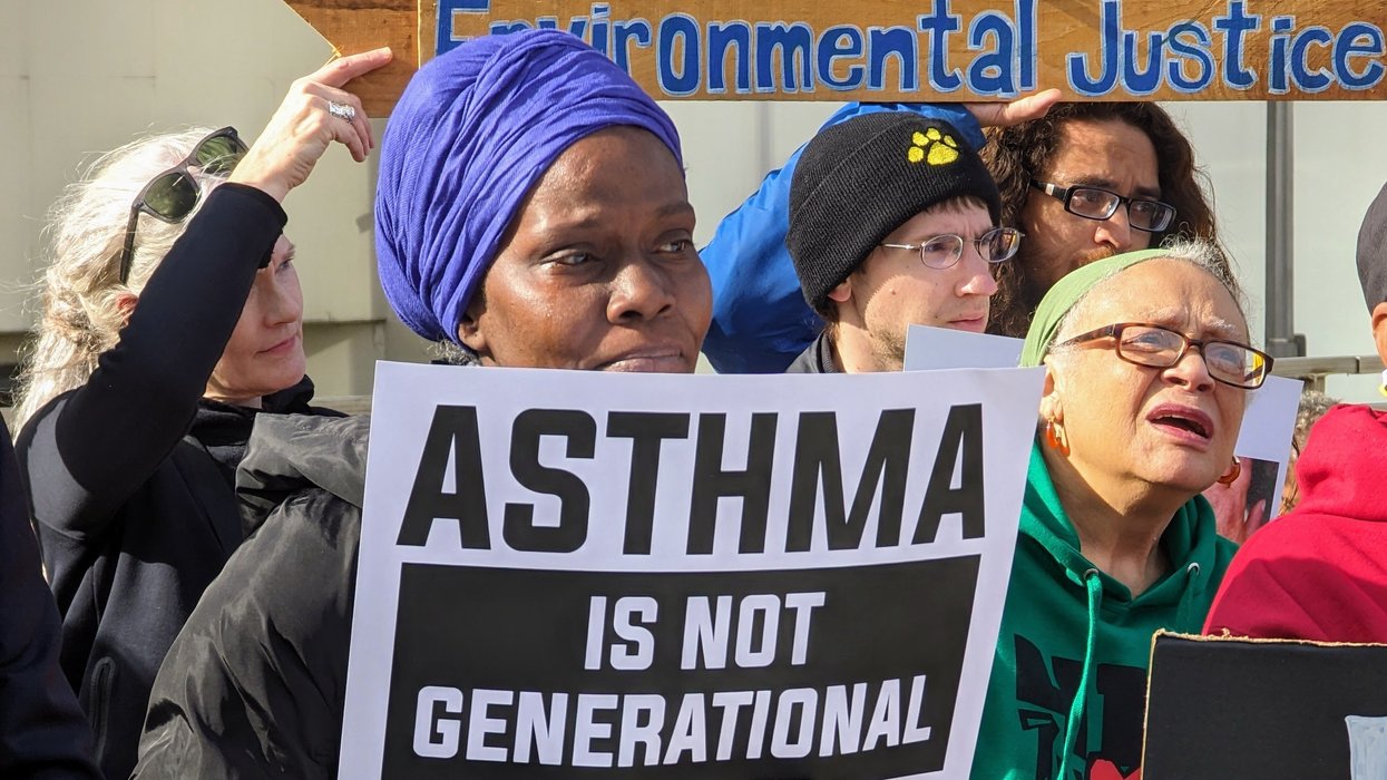 Protestors plead for their health outside a Pittsburgh gathering of coal and steel execs