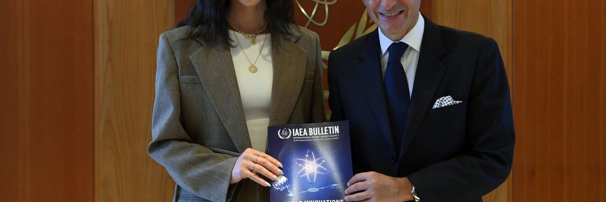 Rafael Mariano Grossi with Nuclear Energy Influencer Isabelle Boemeke