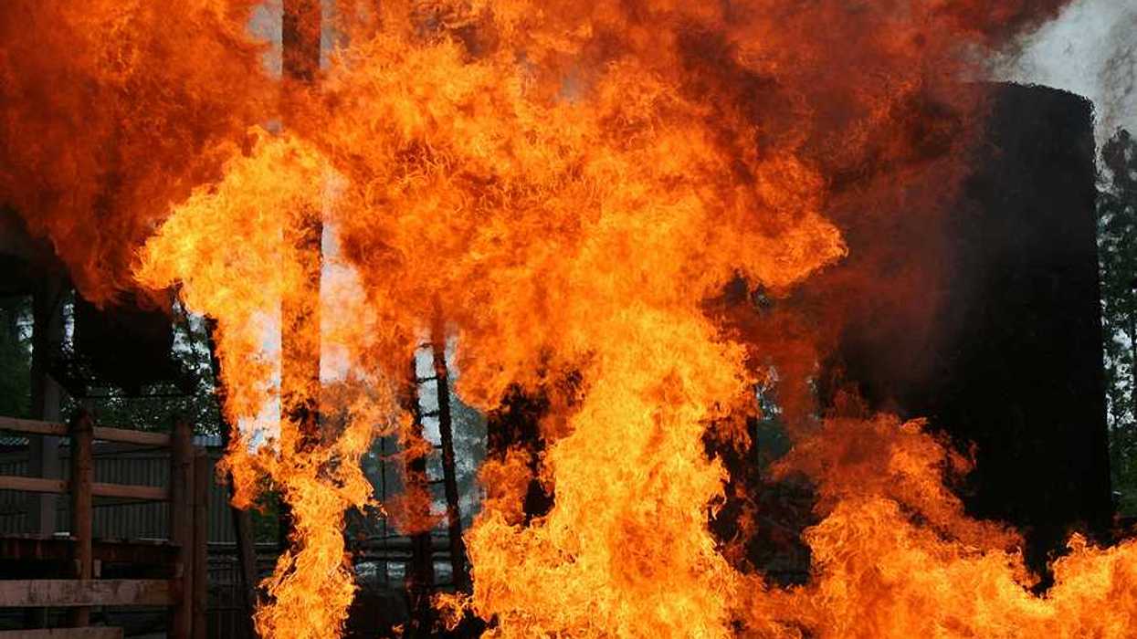 Refinery explosion and subsequent fire