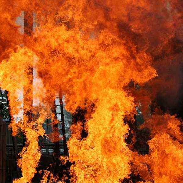 Refinery explosion and subsequent fire