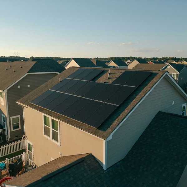 Residential neighborhood with a preponderance of rooftop solar
