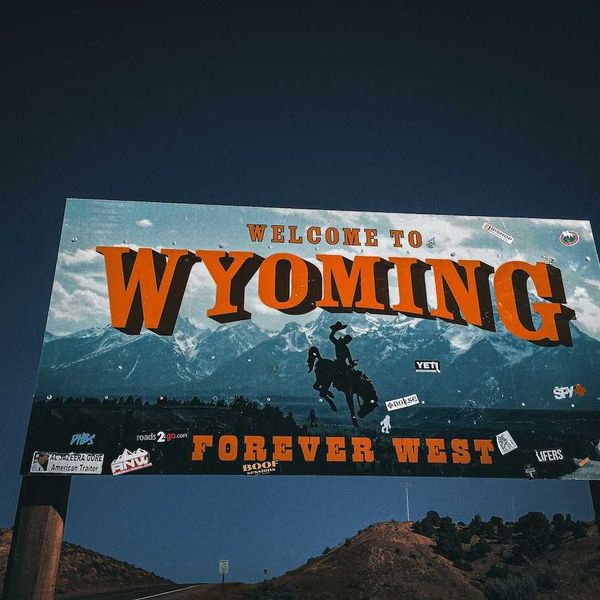 Roadside Sign: "Welcome to Wyoming"