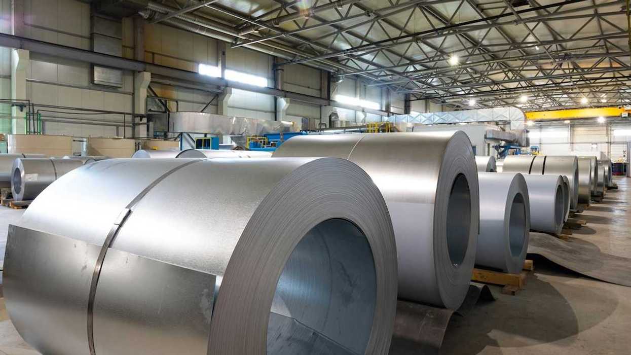 Rolls of metal sheet in a production facility