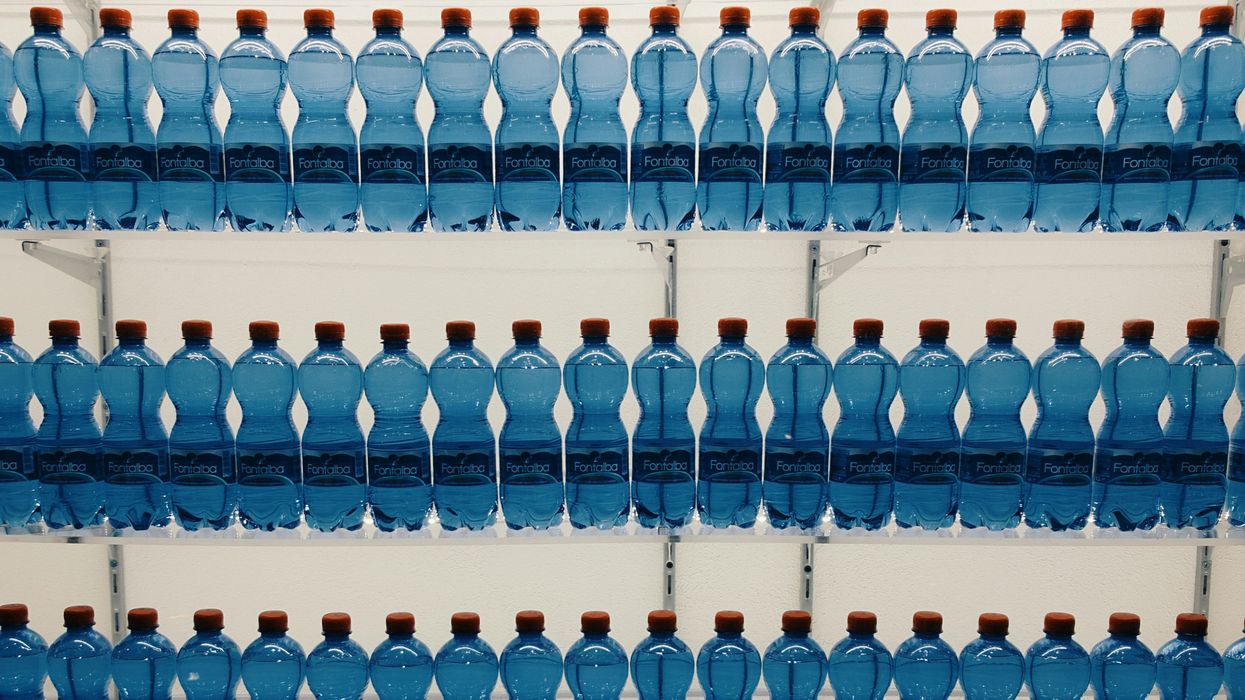 Rows of plastic bottles