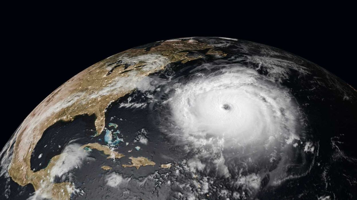 Satellite view of Atlantic hurricane