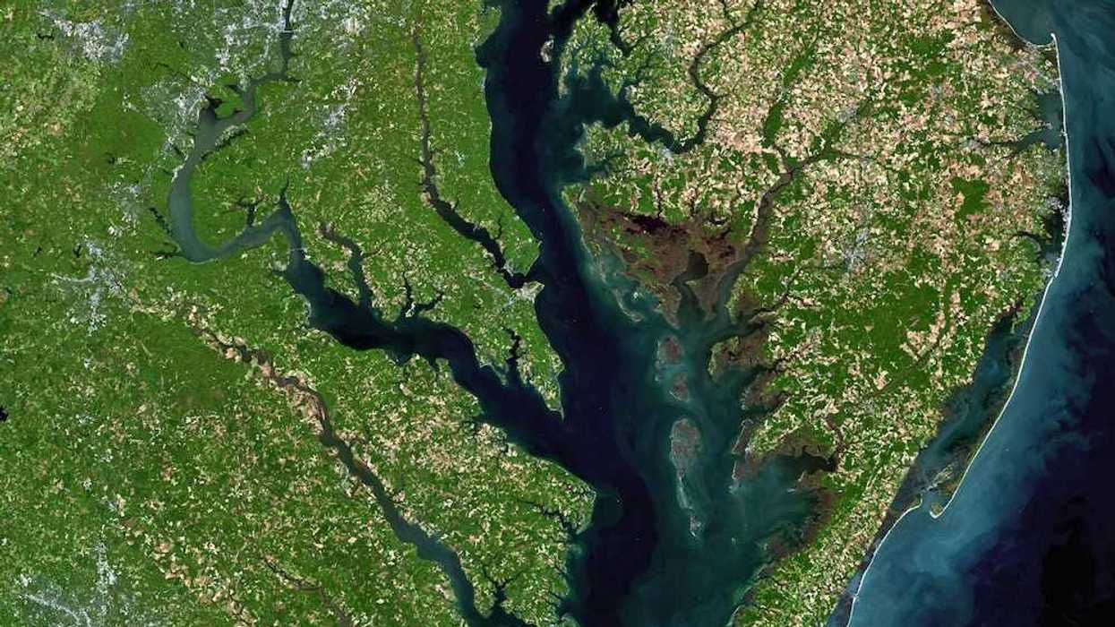 Satellite view of the Chesapeake Bay region