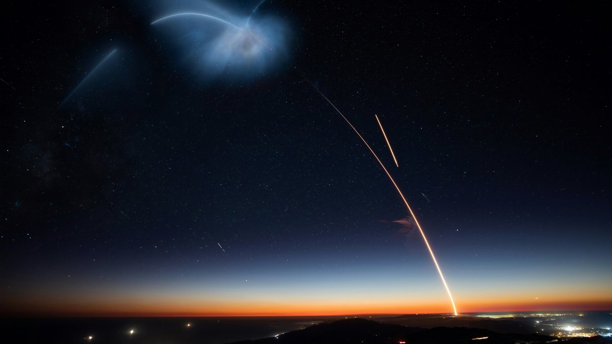 satellites in night sky