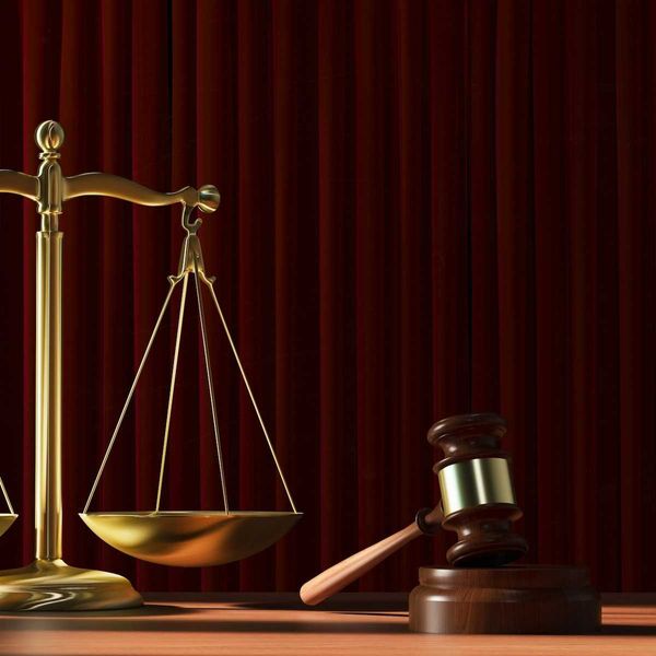 scales of justice juxtaposed with gavel