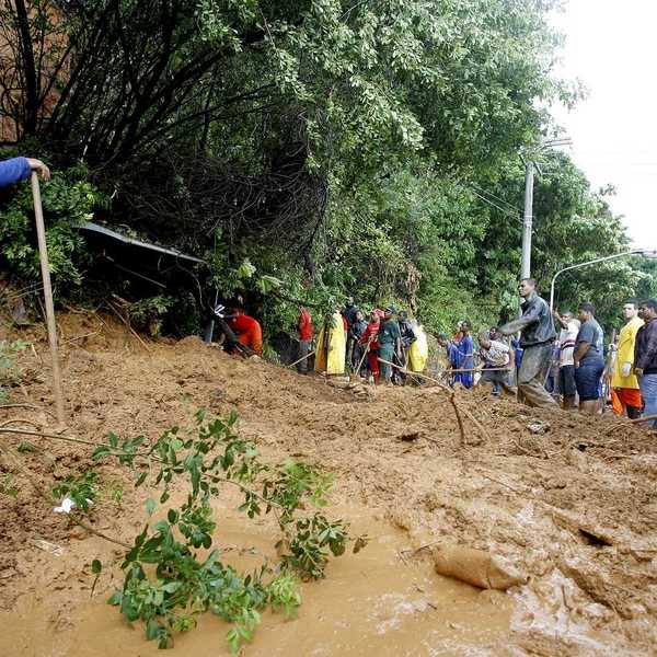 Searching for victims of mudslide in Brazil