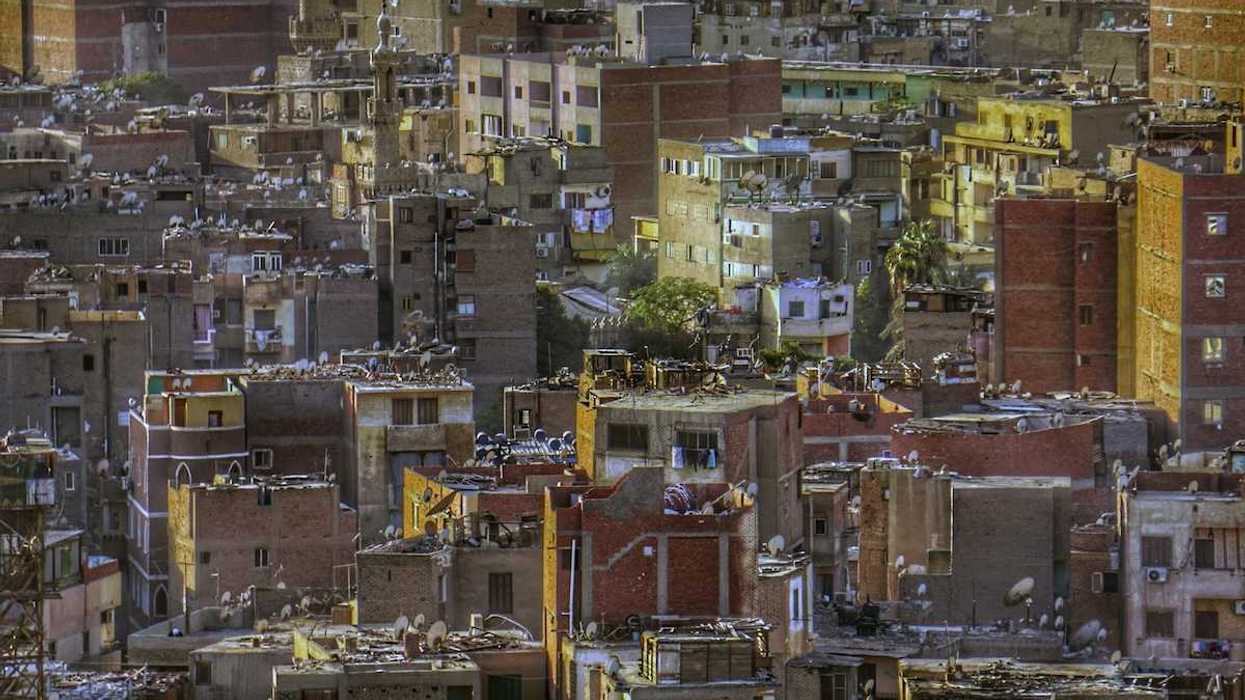 Seemingly chaotic Cairo rooftops
