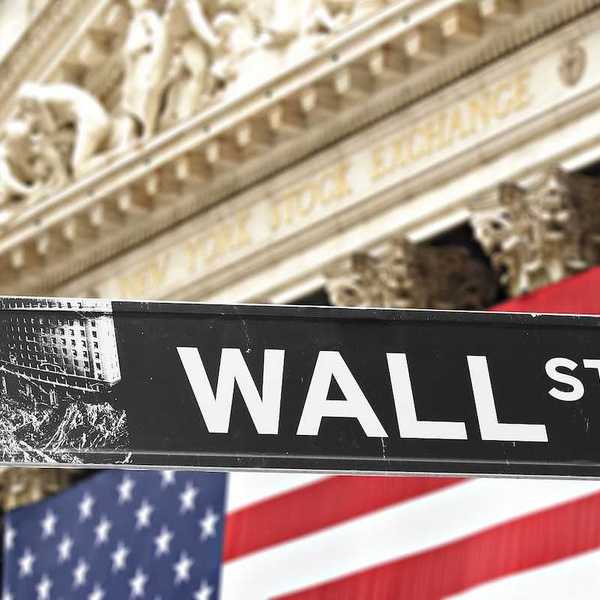 September 2008 New York NY; New York Stock Exchange with Wall street sign in front