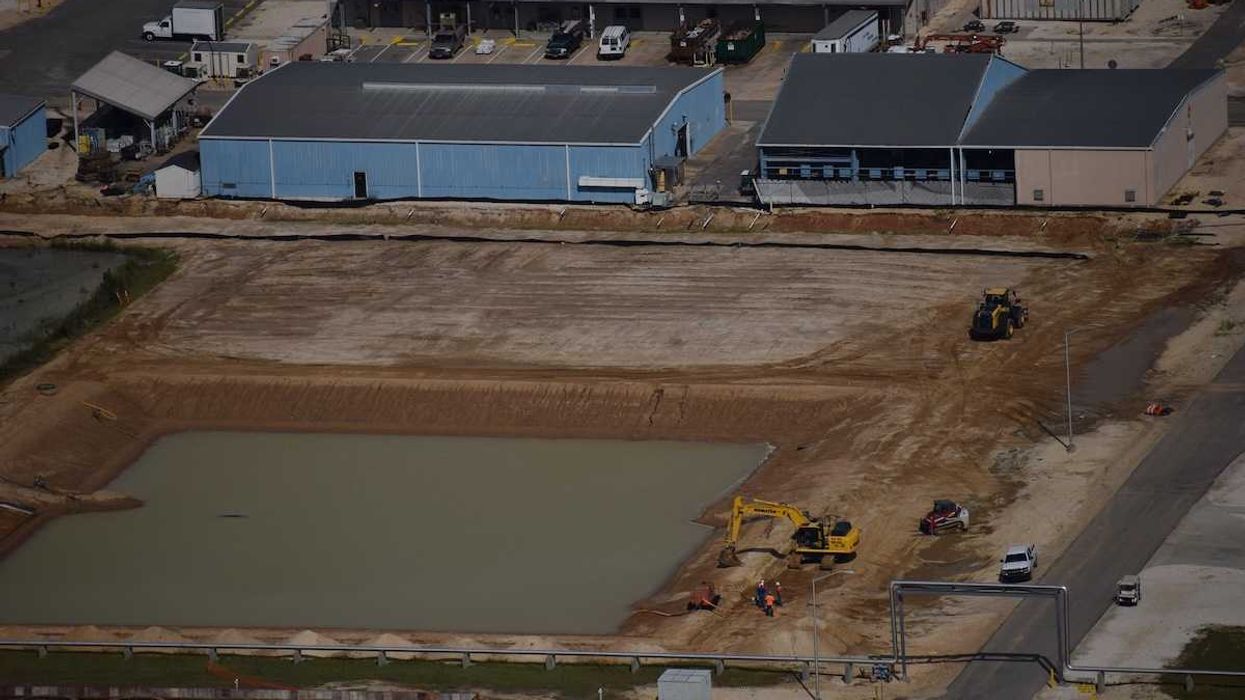 Settling pond excavation at Chemours