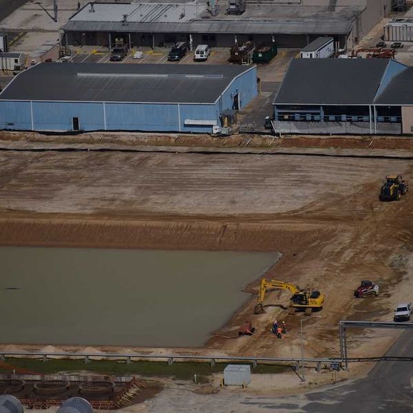 Settling pond excavation at Chemours
