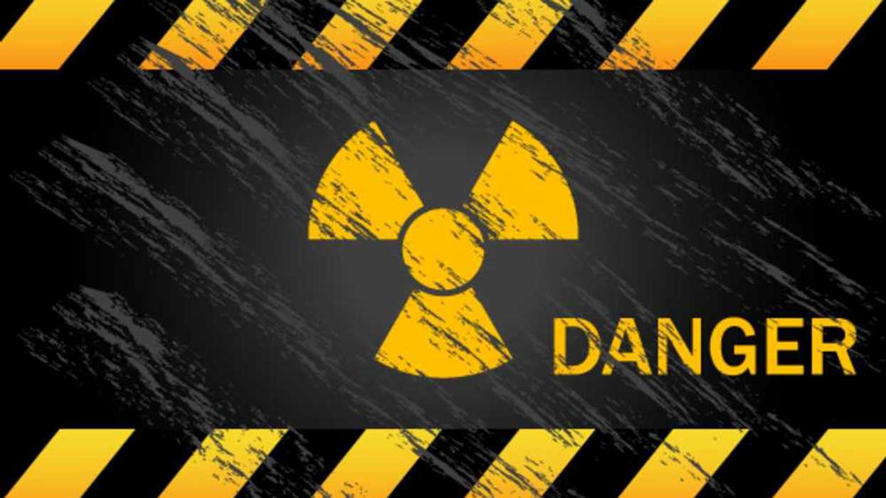 Sign depicting nuclear danger background