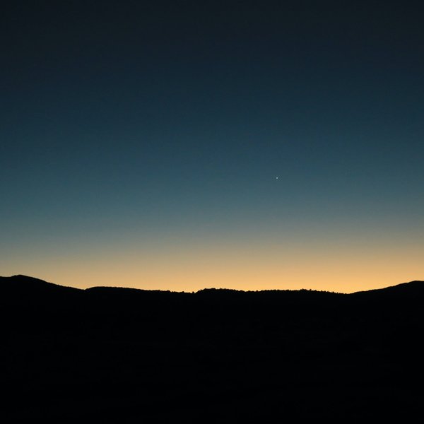 silhouette of mountains sunset