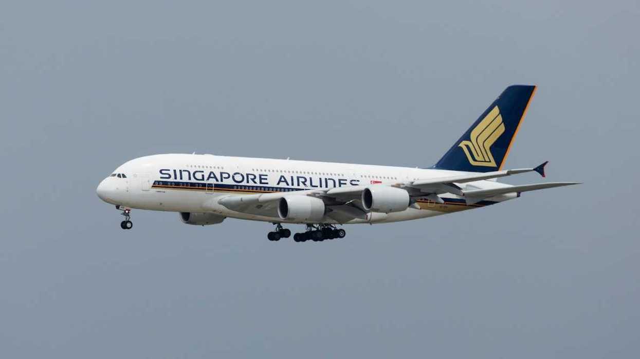 Singapore Airlines jet in flight