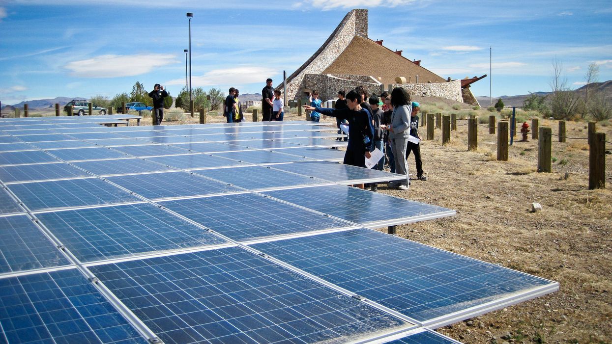 Students solar panels energy