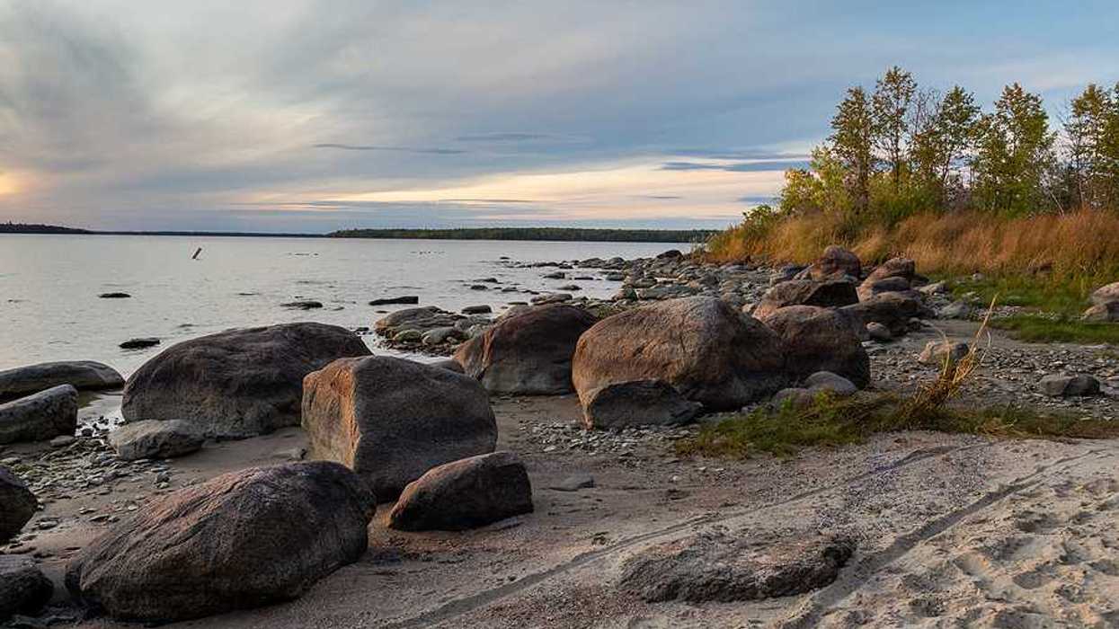 Sunset at the beach of Lake Winnipeg
