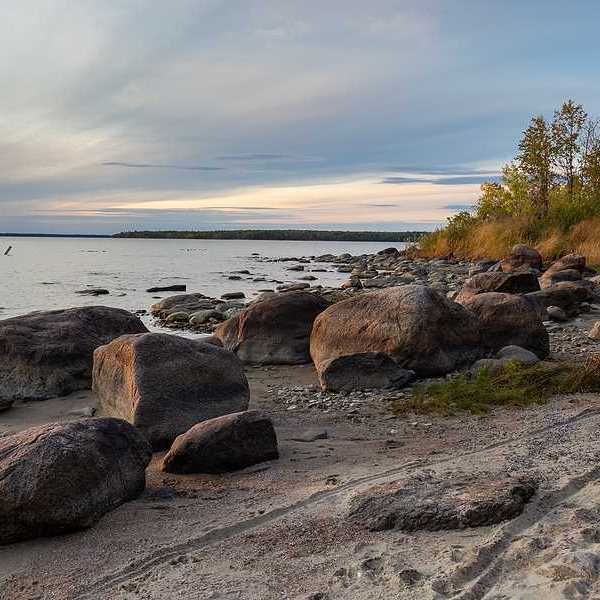 Sunset at the beach of Lake Winnipeg