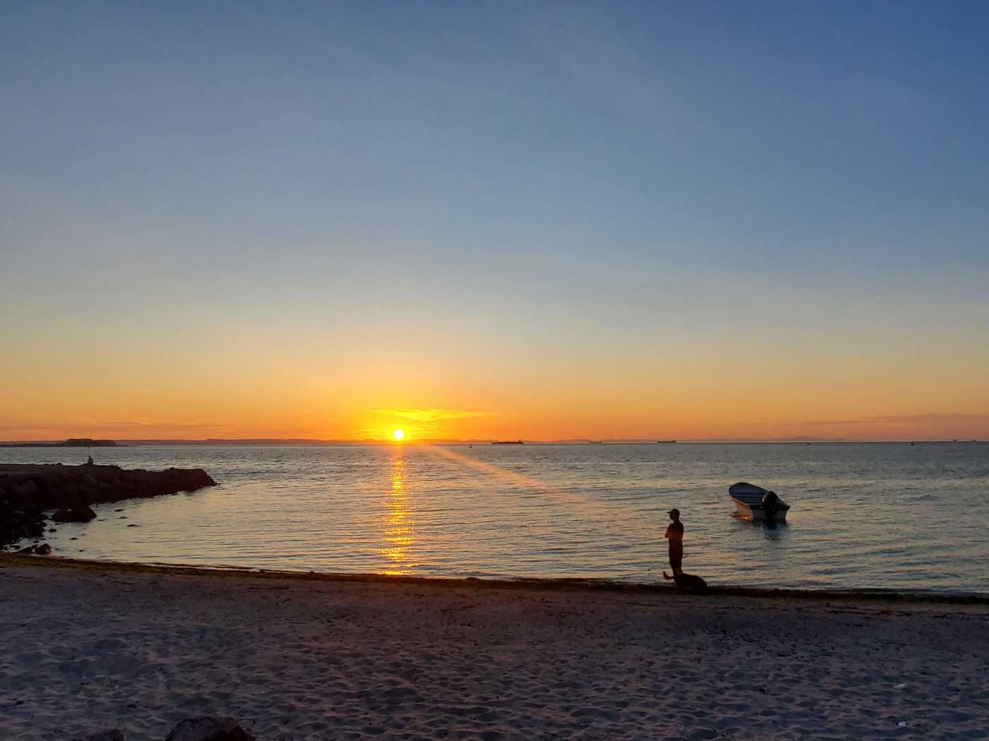 sunset over water