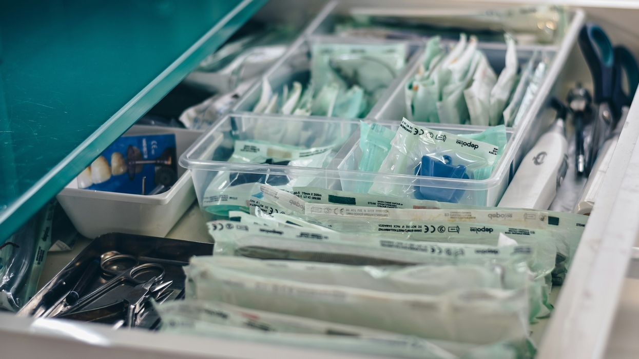 surgical instruments in plastic packaging
