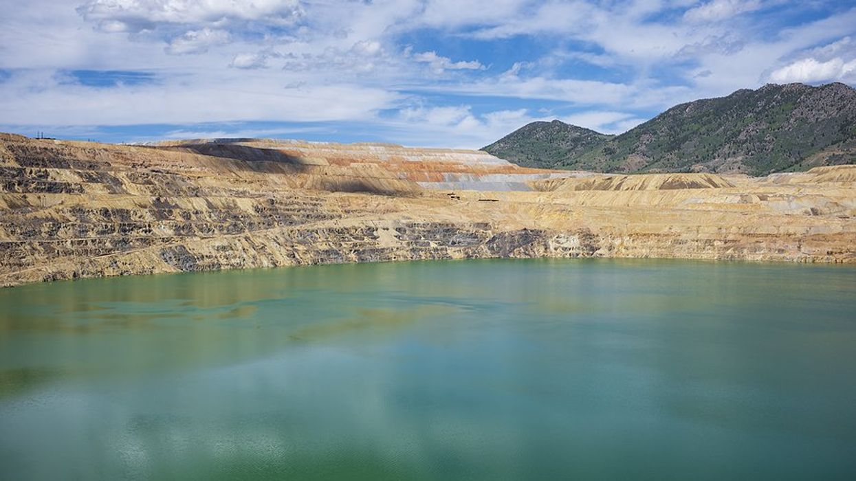 The Berkeley Pit, a former open pit copper mine located in Butte, Montana.