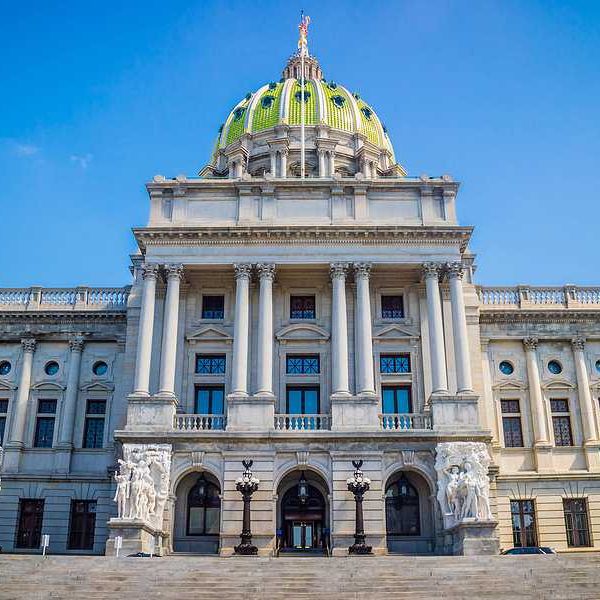 The capitol building in Harrisburg PA