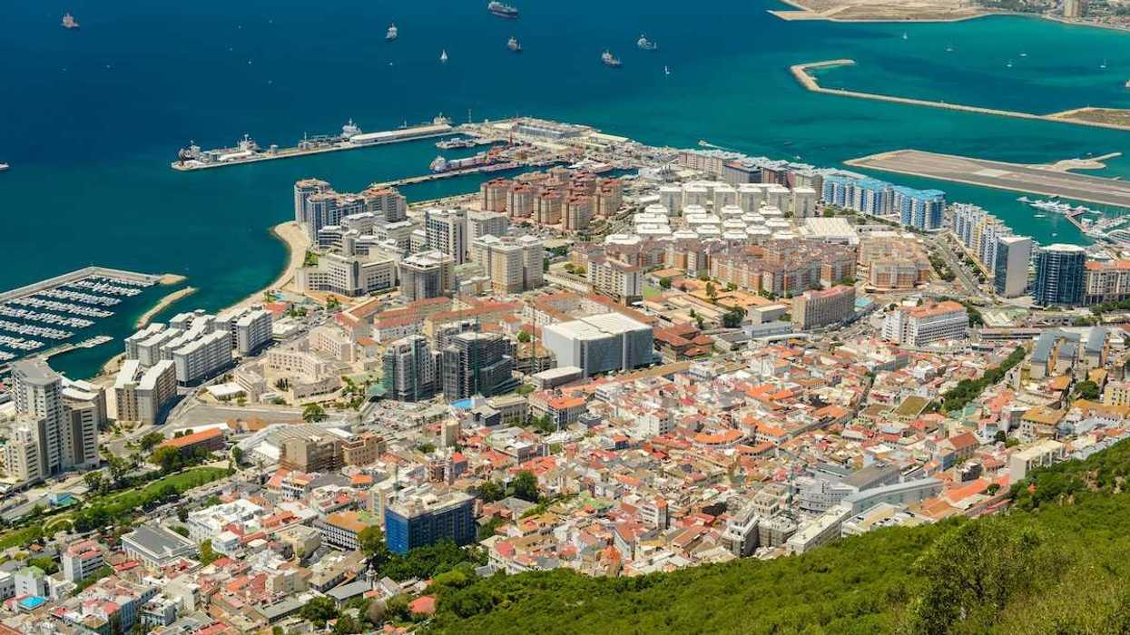 The coastal city of Gibraltar photographed from above