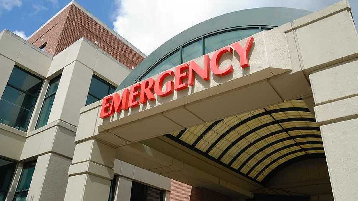 The emergency room entrance of a hospital