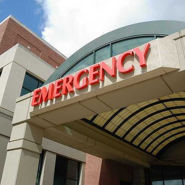 The emergency room entrance of a hospital