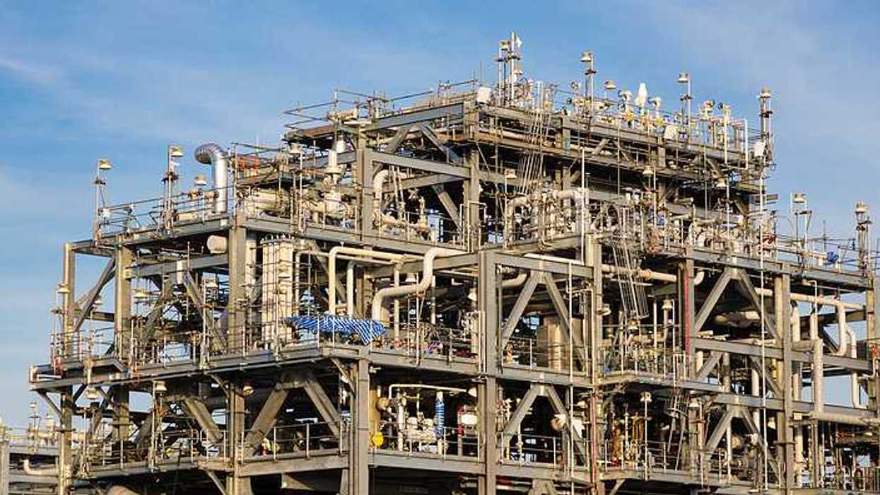 The exterior of a liquid natural gas plant
