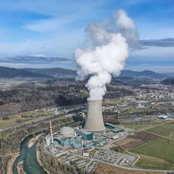 The Gösgen Nuclear Power Plant near the German-Swiss border on the Aare River.