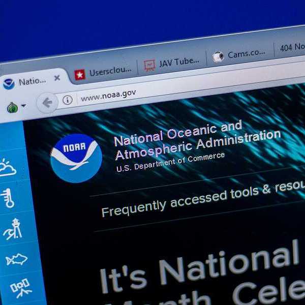 The homepage of the National Oceanic and Atmospheric Administration