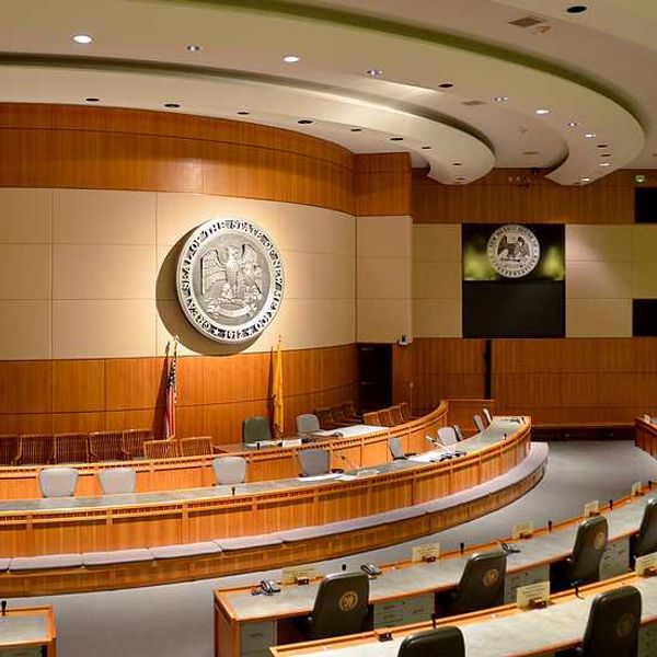 The interior of the New Mexico capitol building in Santa Fe
