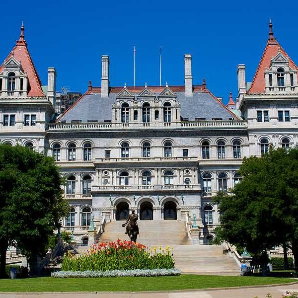 The New York state capitol building in Albany NY