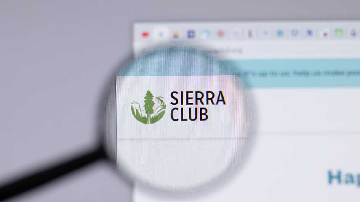 The Sierra Club logo shown on a closeup of the organization's webpage.