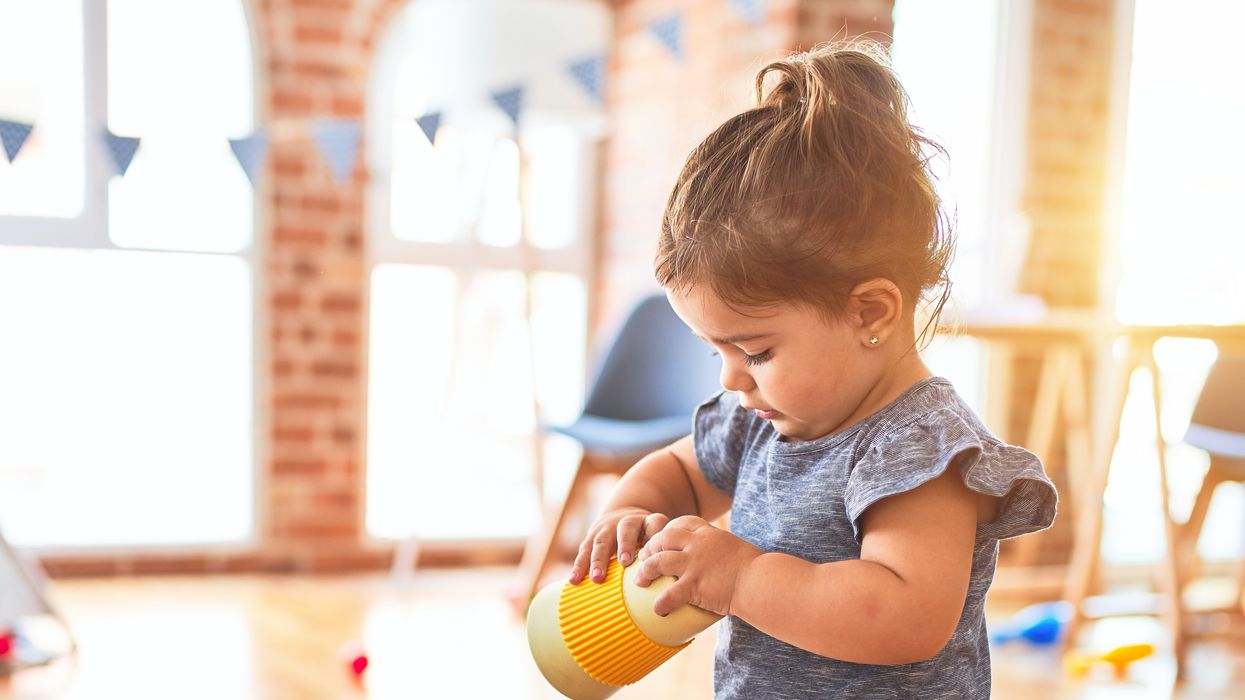 toddler playing toys