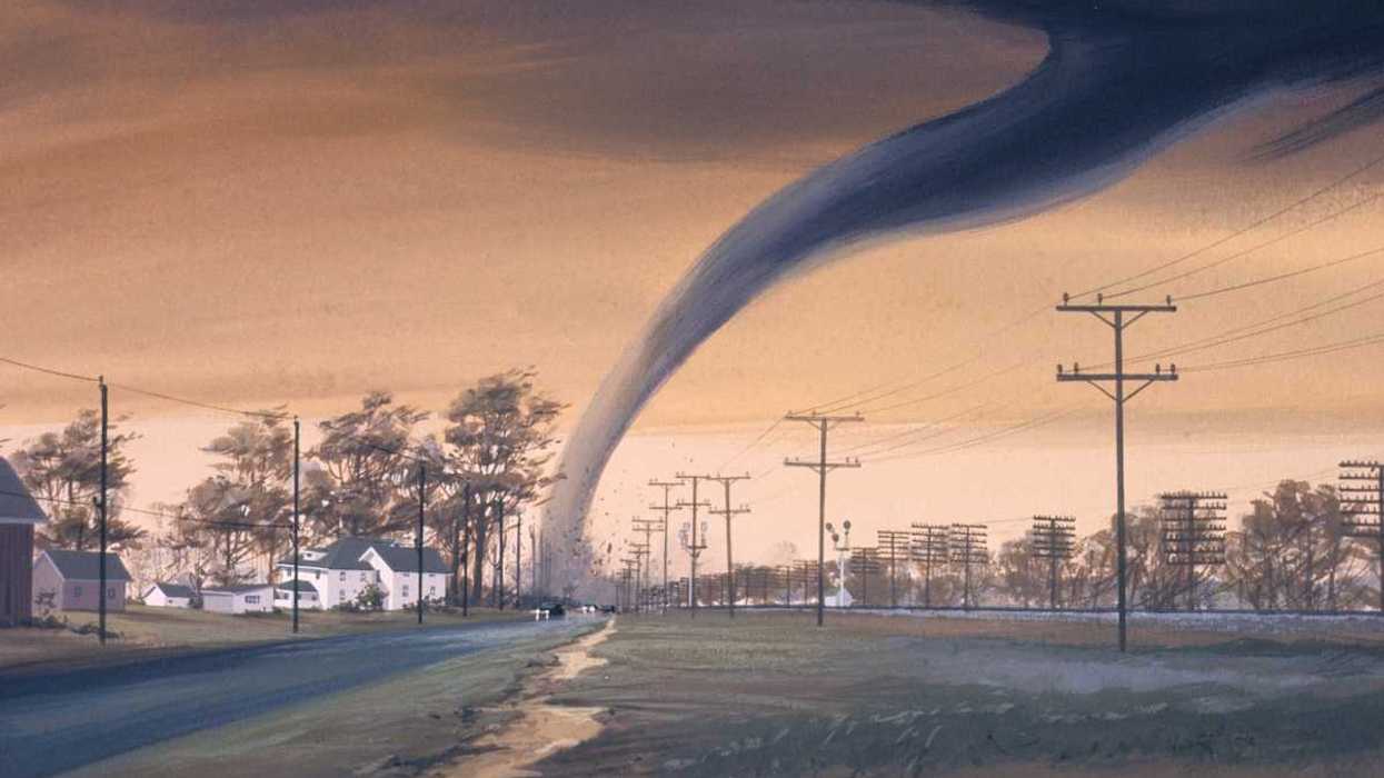 Tornado touching down in rural neighborhood