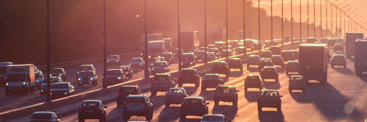 traffic in a hazy atmosphere