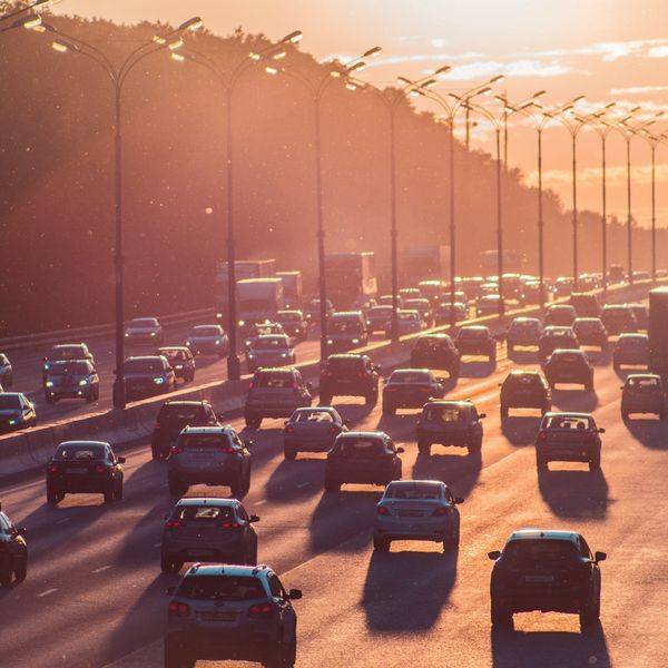 traffic in a hazy atmosphere