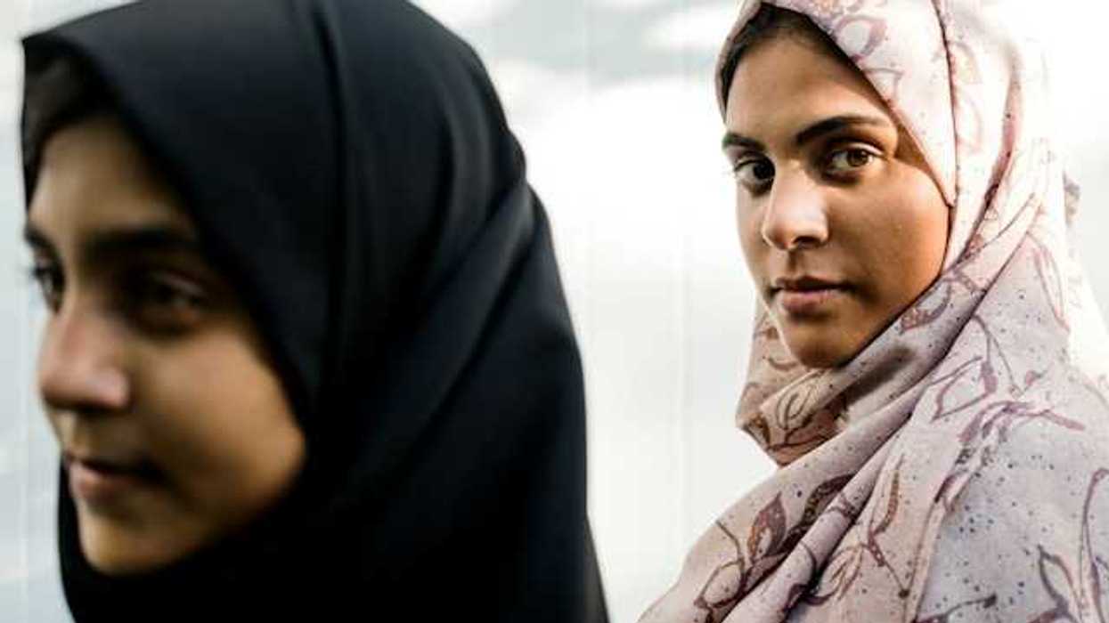 Two young women wearing hijab