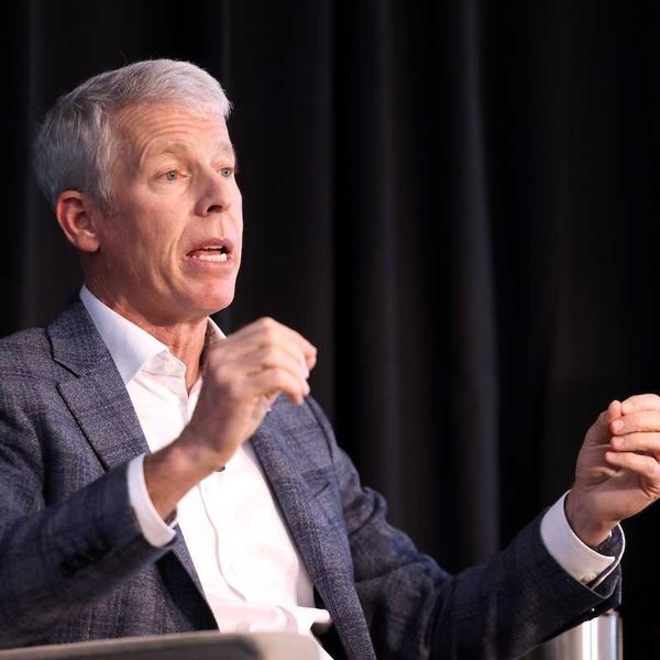 U.S. Secretary of Energy Chris Wright speaking with attendees at the Energy Freedom Tour stop at MIT