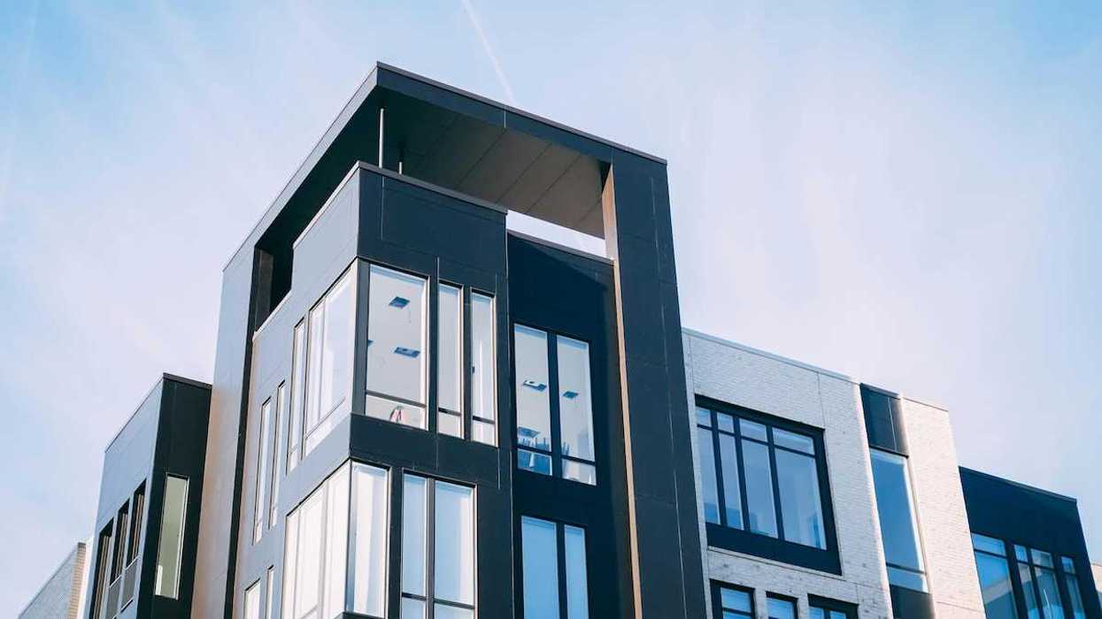 Upper floors of a multi-story apartment building. Climate friendly housing