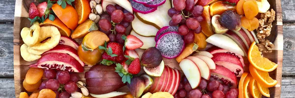 Variety of fruits and nuts